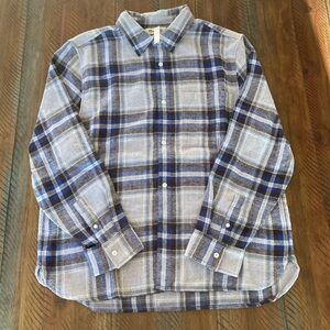 Men’s Madewell Flannel Shirt Easy Fit Large New NWT Button Down Plaid